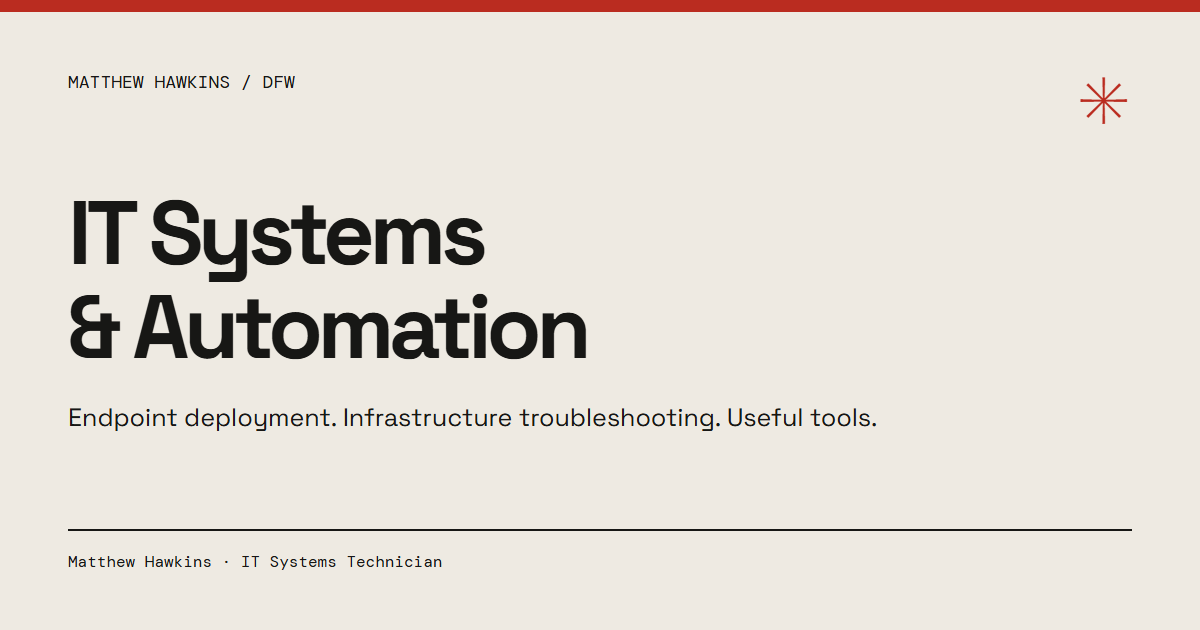 Matthew Hawkins | IT Systems & Automation